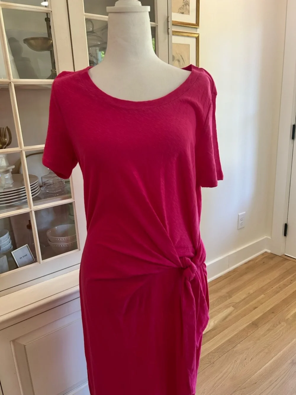 Talbots Hot Pink T Shirt Dress Sz Med NWT - Picture 2 of 4